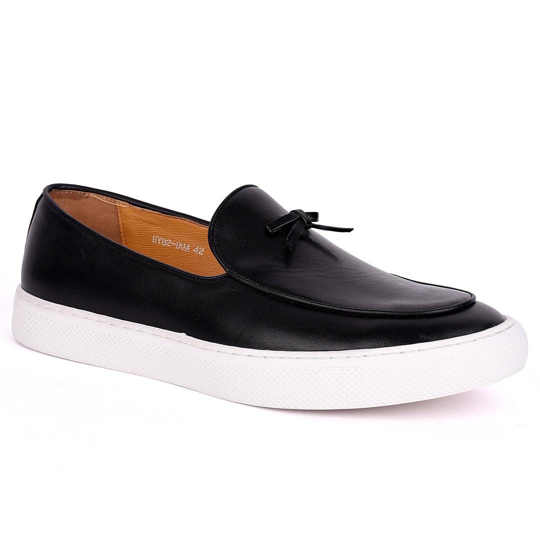 Terry Taylors Genuine Leather Men's Sneaker Shoe- Black - Obeezi.com