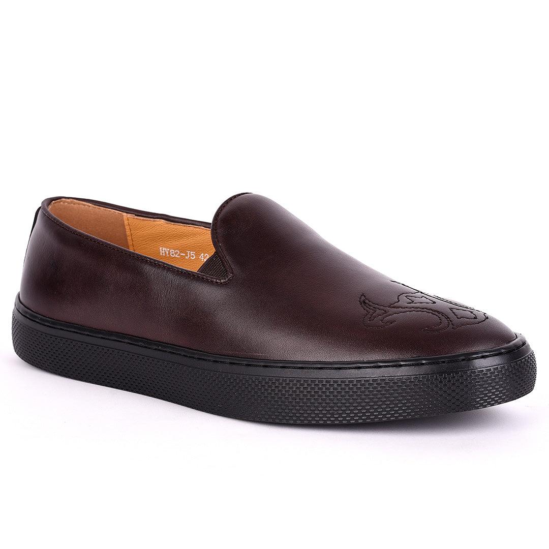 Terry Taylors Genuine Leather Men's Sneaker Shoe- Coffee - Obeezi.com