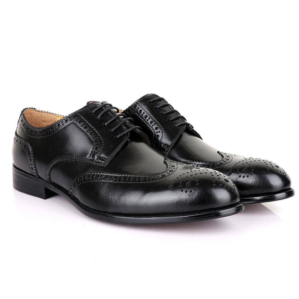 Terry Taylors Laceup Black Leather Shoe - Obeezi