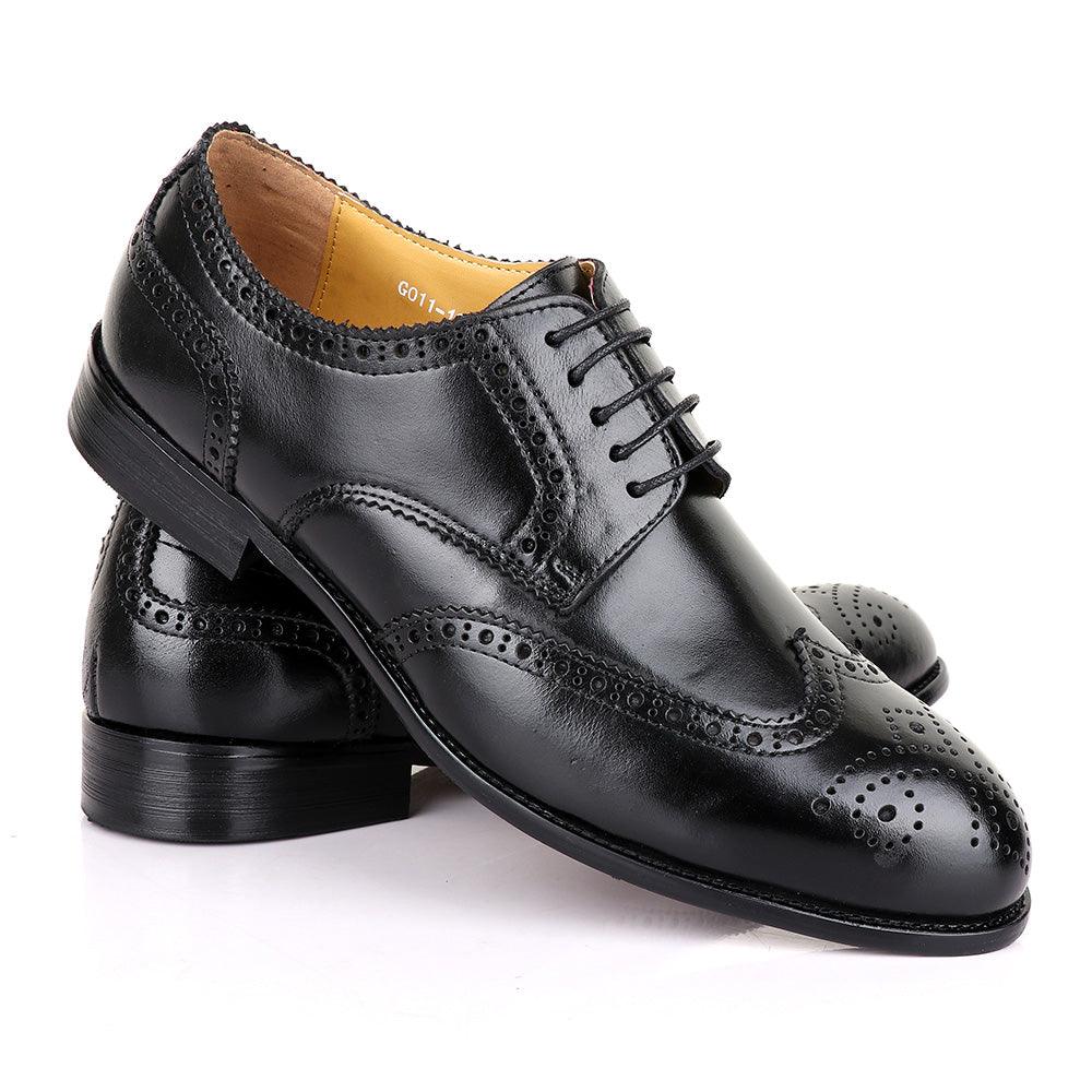 Terry Taylors Laceup Black Leather Shoe - Obeezi
