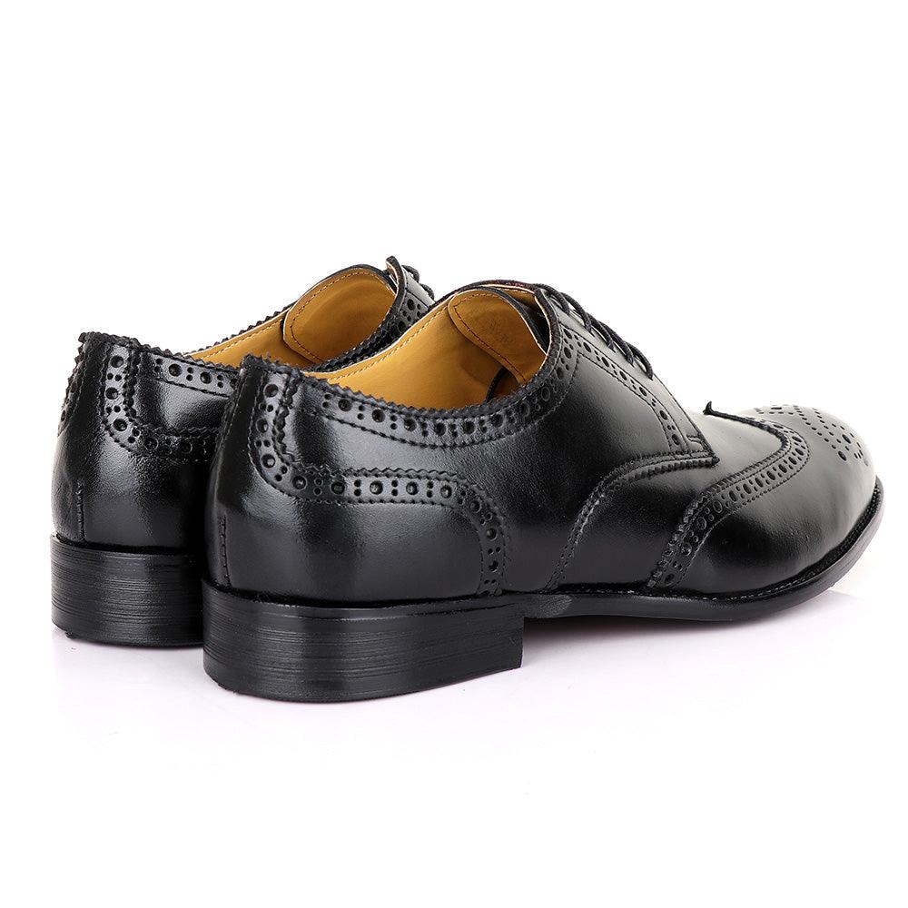 Terry Taylors Laceup Black Leather Shoe - Obeezi