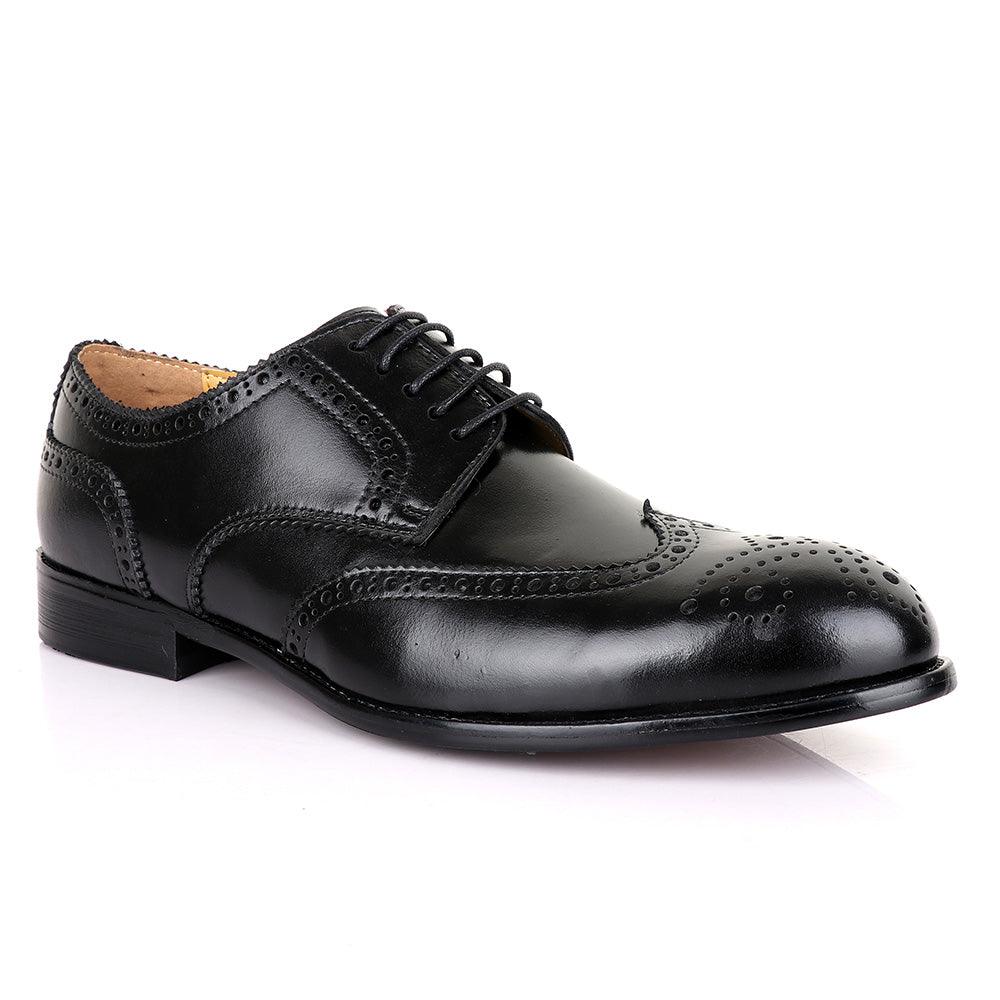 Terry Taylors Laceup Black Leather Shoe - Obeezi