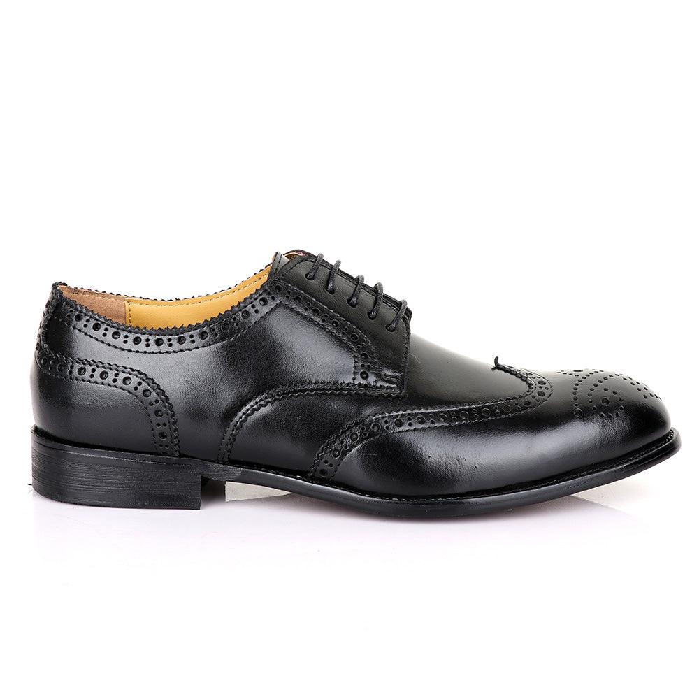 Terry Taylors Laceup Black Leather Shoe - Obeezi