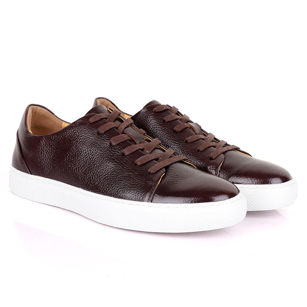 Terry Taylors Laceup coffee With White Sneakers shoe - Obeezi