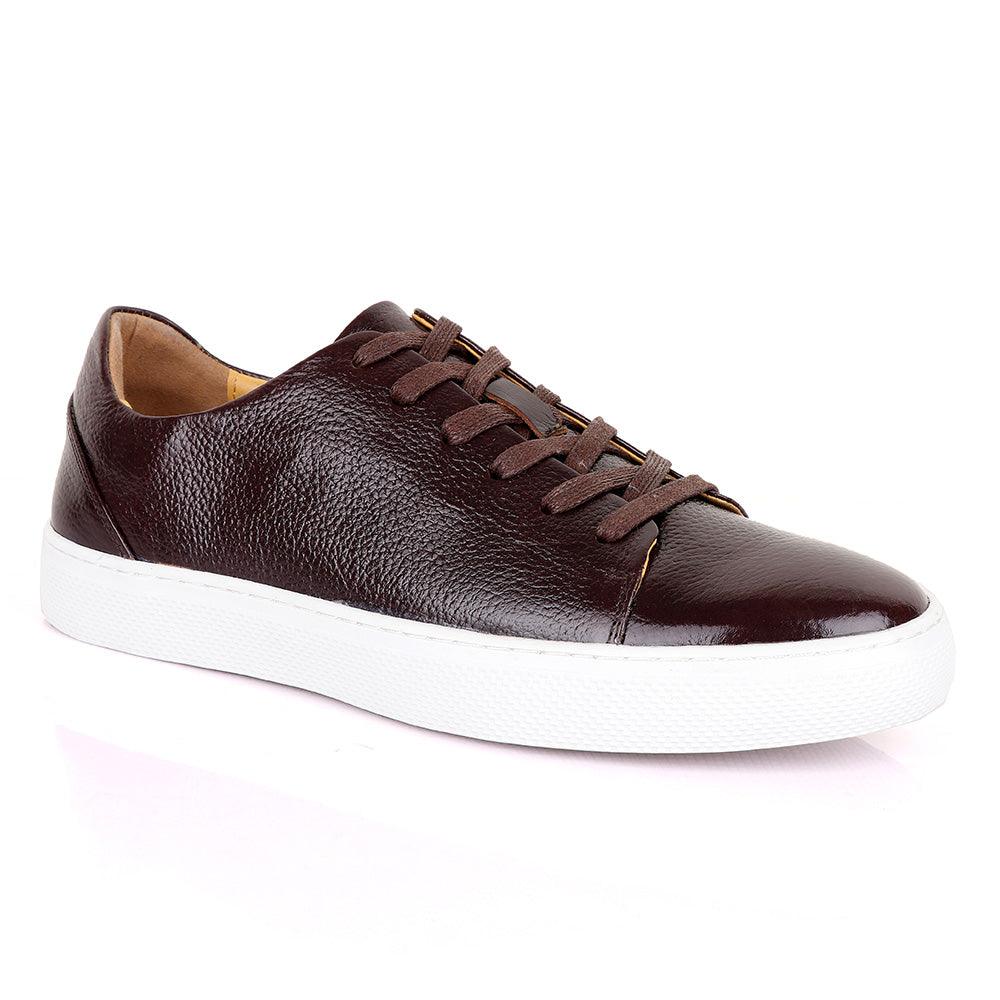 Terry Taylors Laceup coffee With White Sneakers shoe - Obeezi