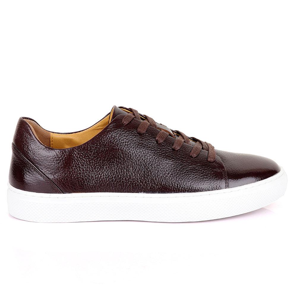 Terry Taylors Laceup coffee With White Sneakers shoe - Obeezi