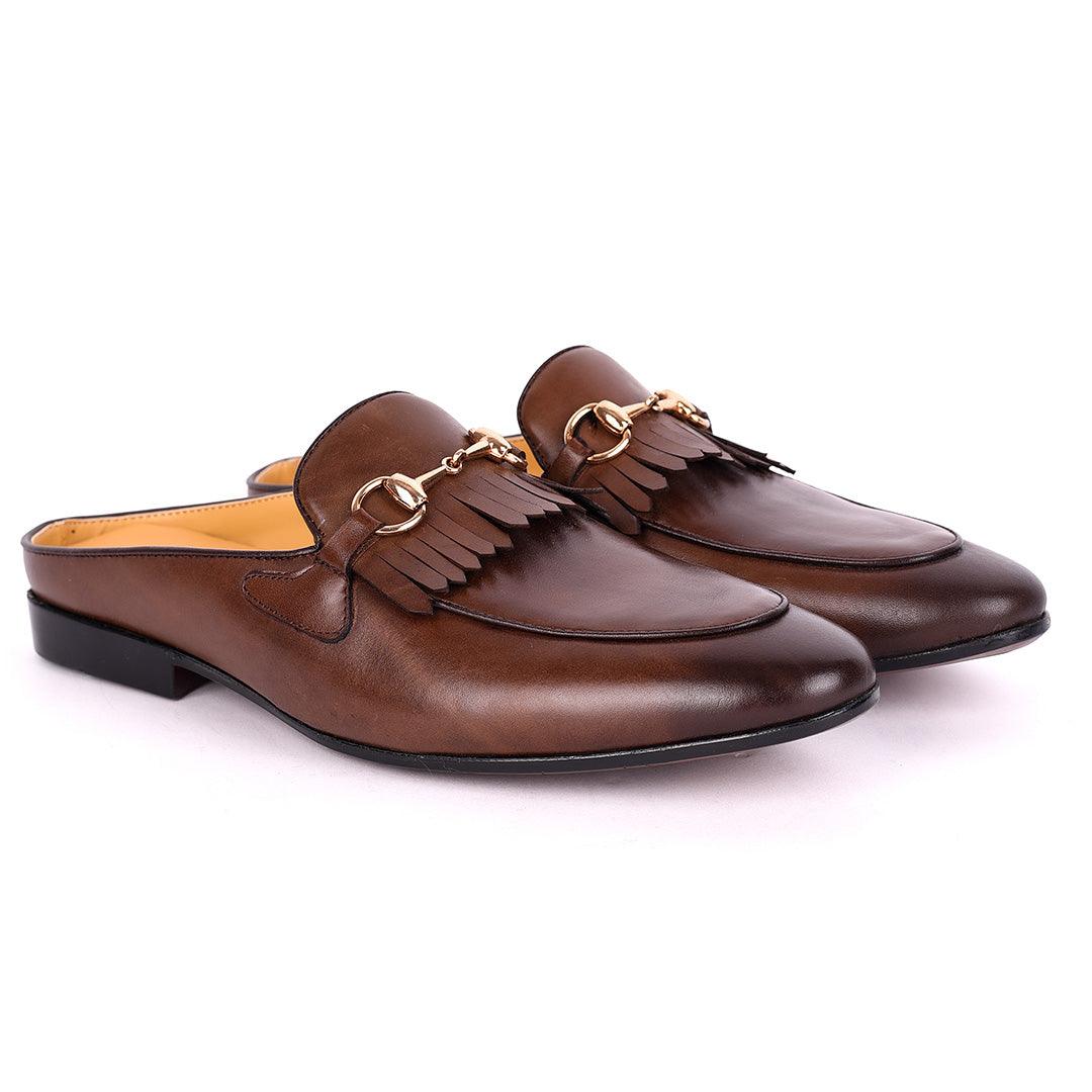 Terry Taylors Lashes Brown Leather Half Shoe - Obeezi.com