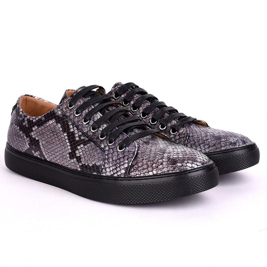 Terry Taylors Leopard Inspired Leather Laced Men's Sneaker Shoe - Obeezi.com