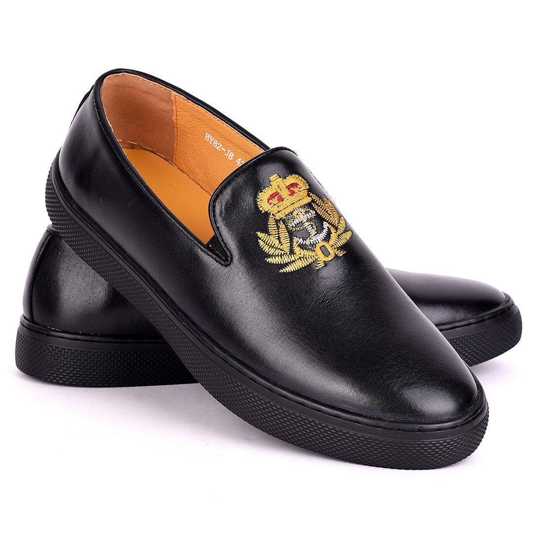 Terry Taylors Logo Embroidered All Black Sneaker Shoe - Obeezi.com