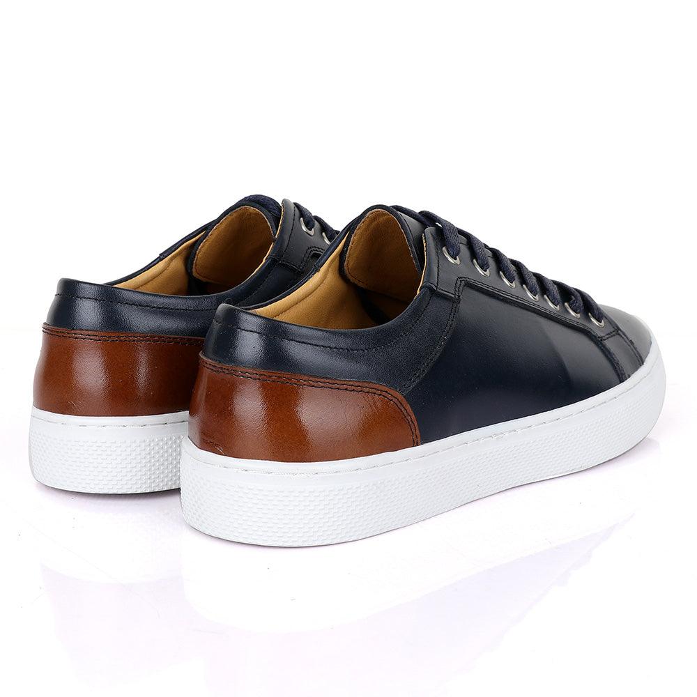 Terry Taylors Oxford Classic Blue and Brown Mix Sneaker Shoe - Obeezi