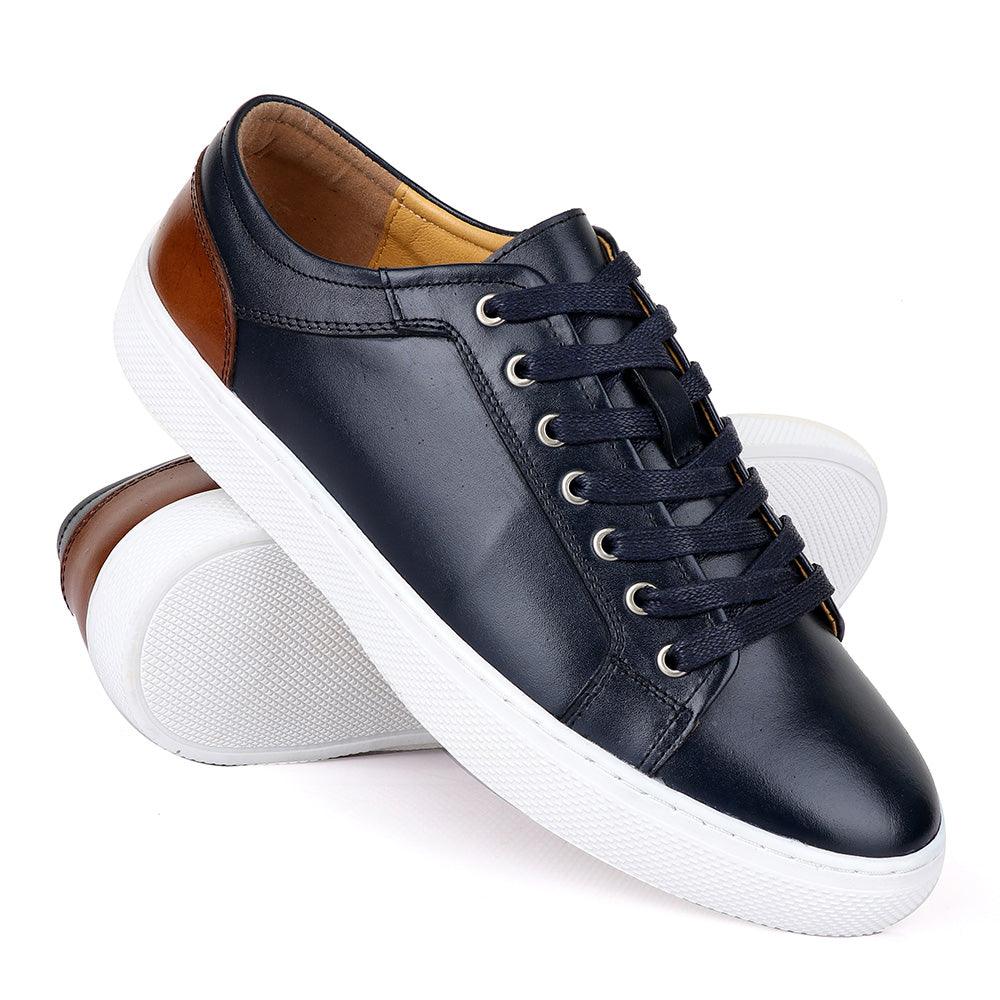 Terry Taylors Oxford Classic Blue and Brown Mix Sneaker Shoe - Obeezi