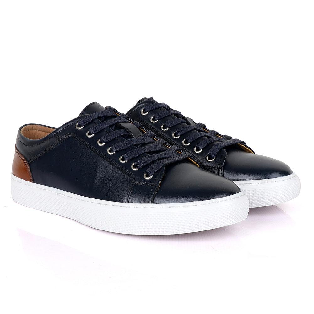 Terry Taylors Oxford Classic Blue and Brown Mix Sneaker Shoe - Obeezi