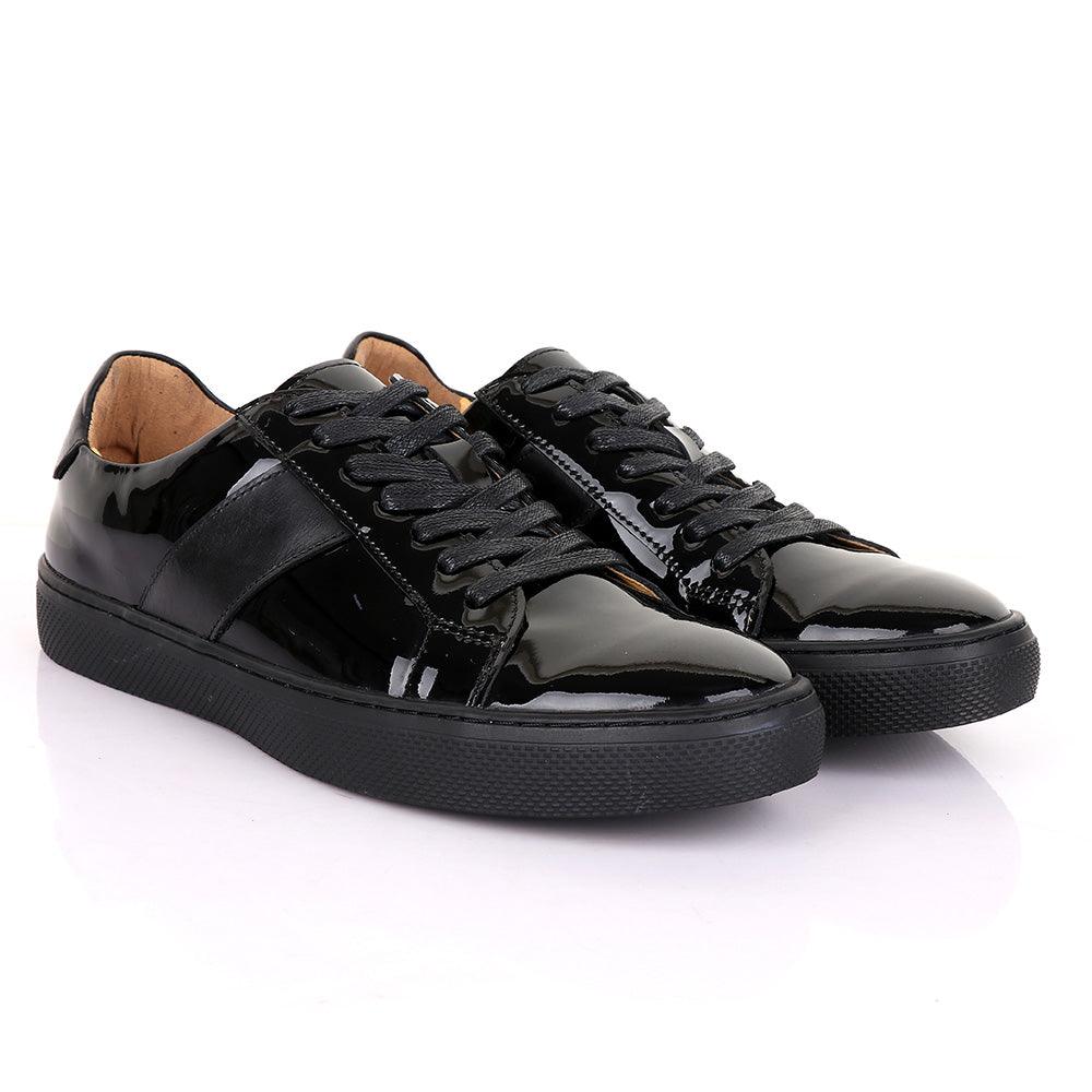 Terry Taylors Oxford Glossy Black Sneakers shoe - Obeezi