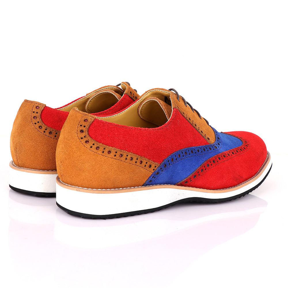 Terry Taylors Oxford Red with Blue And Brown Mix shoe - Obeezi
