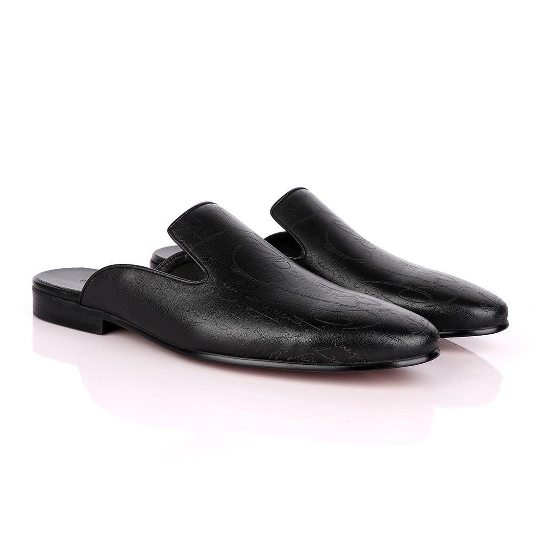Terry Taylors Signature Crest Black Half Shoe. - Obeezi