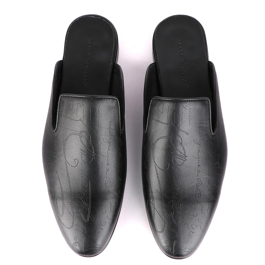 Terry Taylors Signature Crest Black Half Shoe. - Obeezi