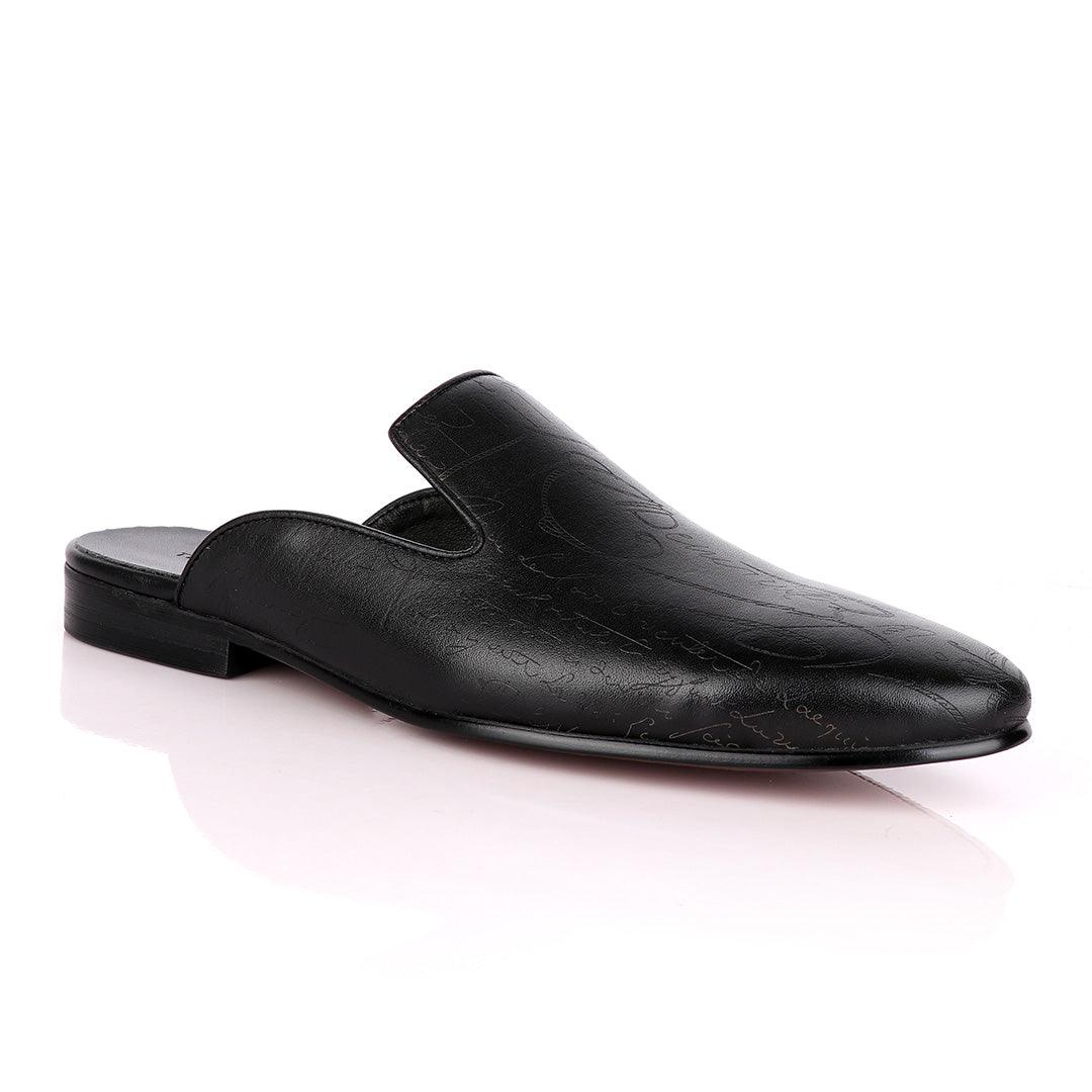 Terry Taylors Signature Crest Black Half Shoe. - Obeezi