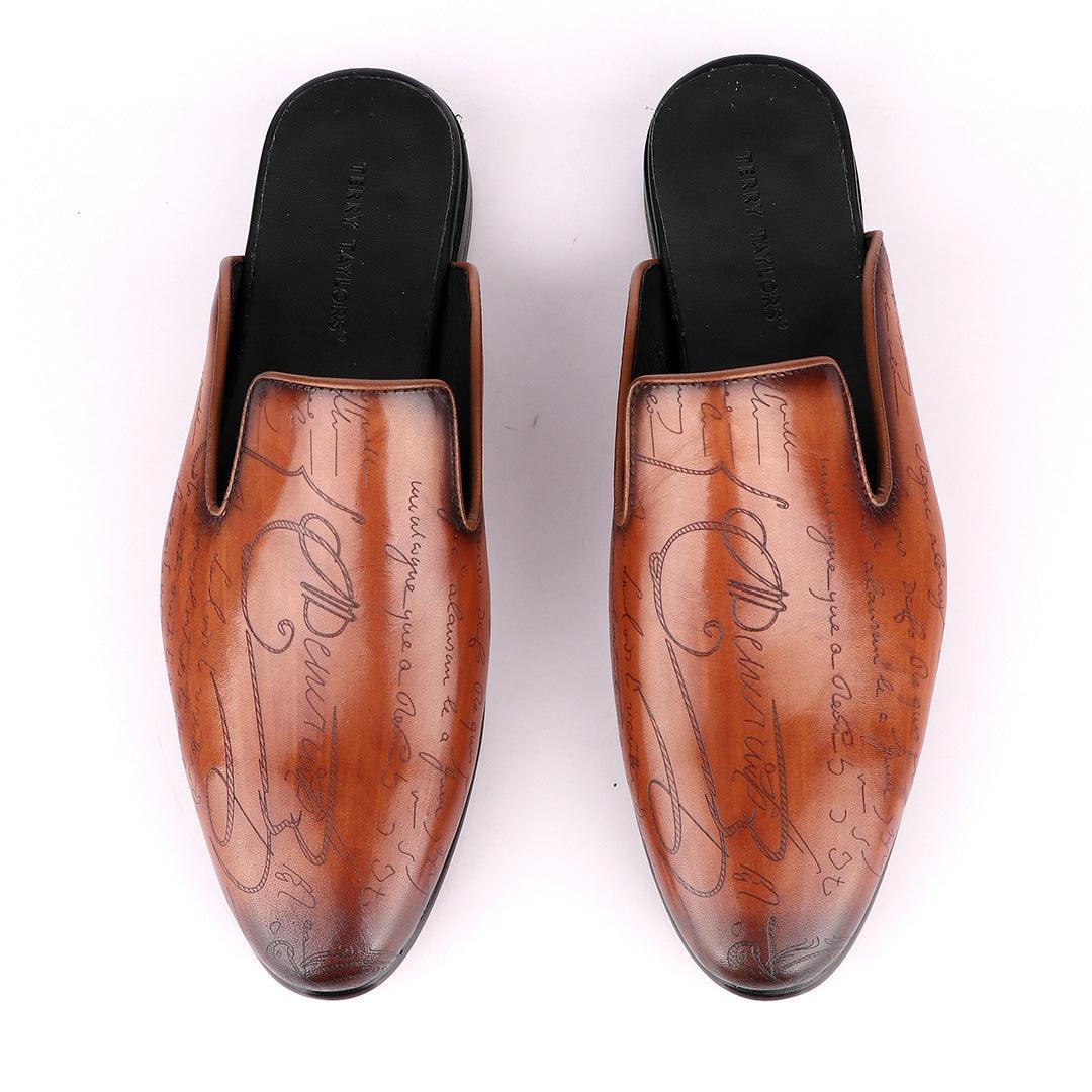 Terry Taylors Signature Crest Brown Half Shoe. - Obeezi