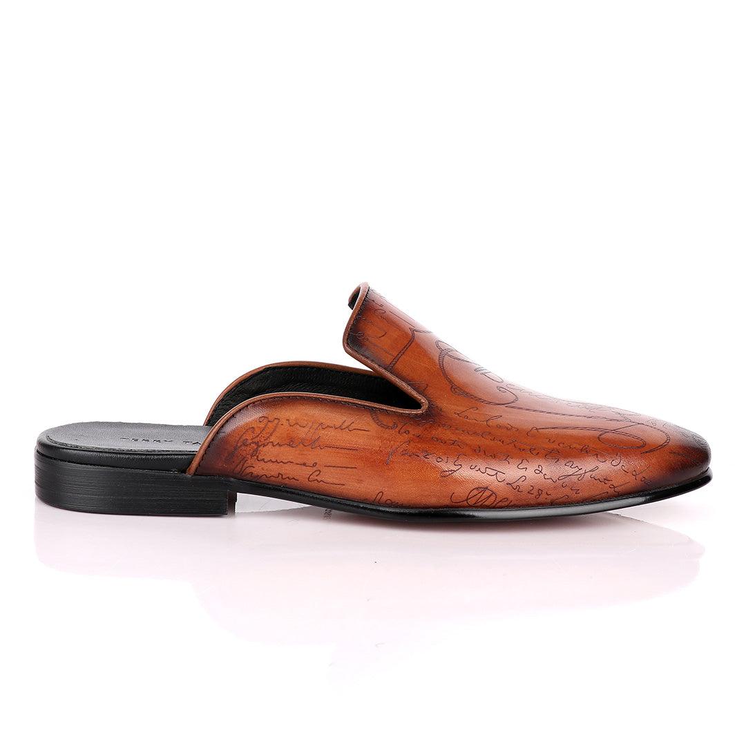 Terry Taylors Signature Crest Brown Half Shoe. - Obeezi