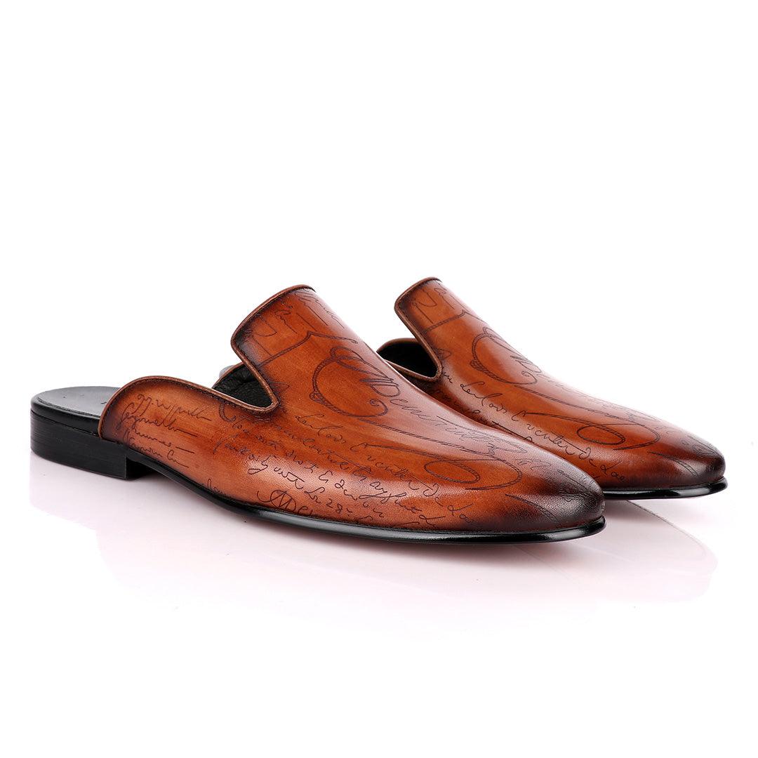 Terry Taylors Signature Crest Brown Half Shoe. - Obeezi