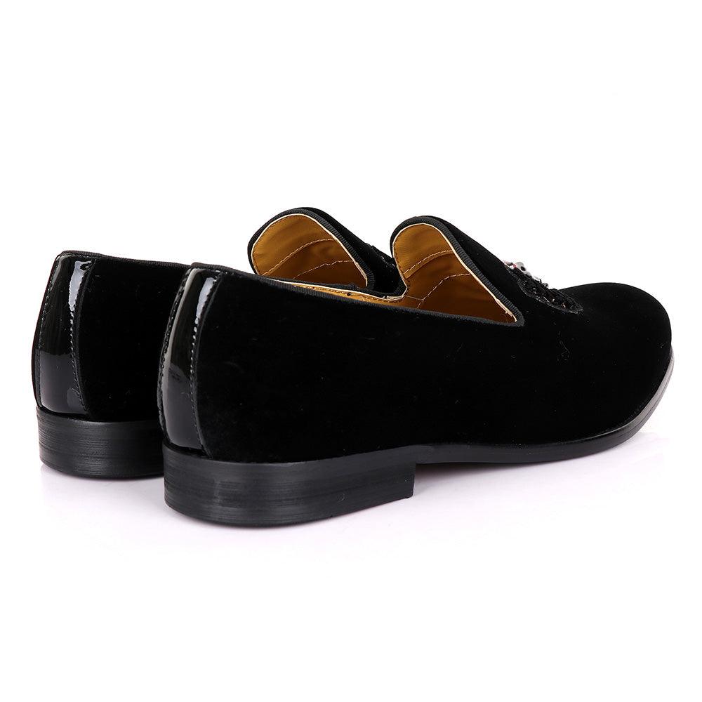 Terry Taylors Suede With logo head Black Shoe - Obeezi