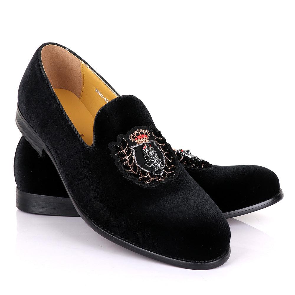 Terry Taylors Suede With logo head Black Shoe - Obeezi