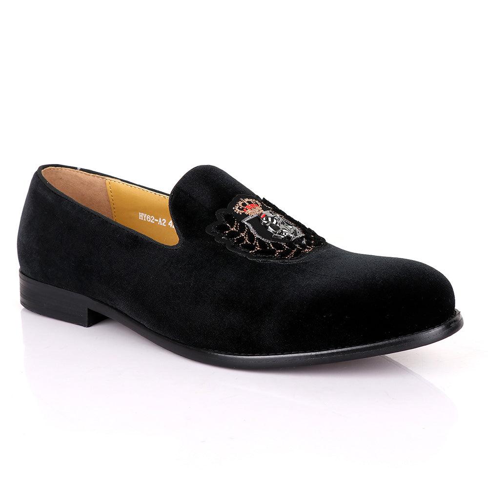 Terry Taylors Suede With logo head Black Shoe - Obeezi