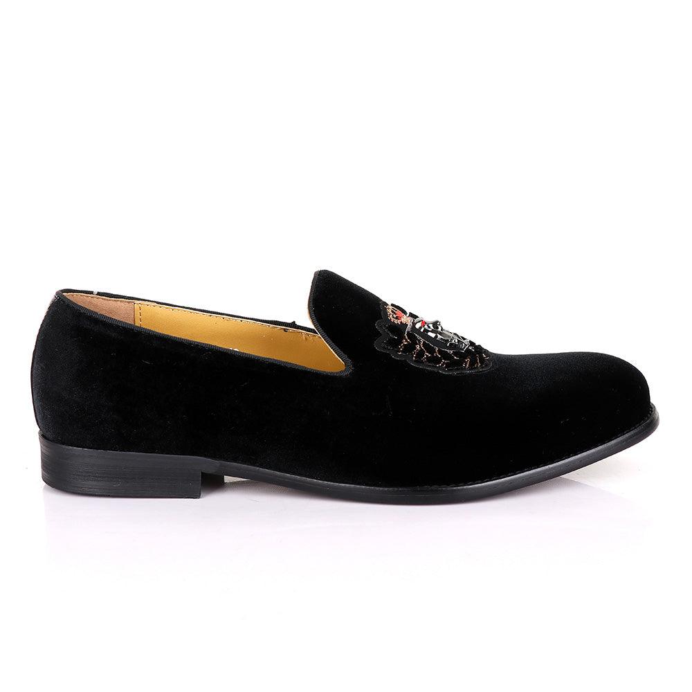 Terry Taylors Suede With logo head Black Shoe - Obeezi
