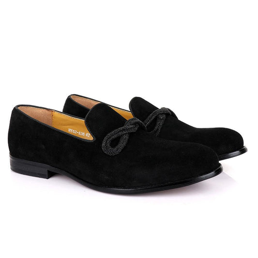 Terry Taylors Twist Black Suede Formal Shoe - Obeezi