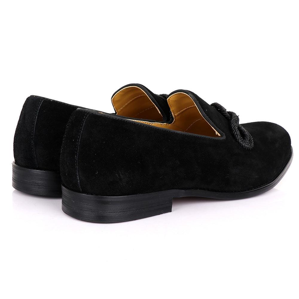 Terry Taylors Twist Black Suede Formal Shoe - Obeezi