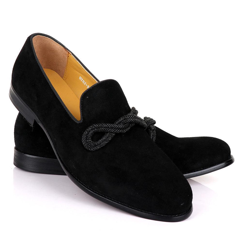 Terry Taylors Twist Black Suede Formal Shoe - Obeezi