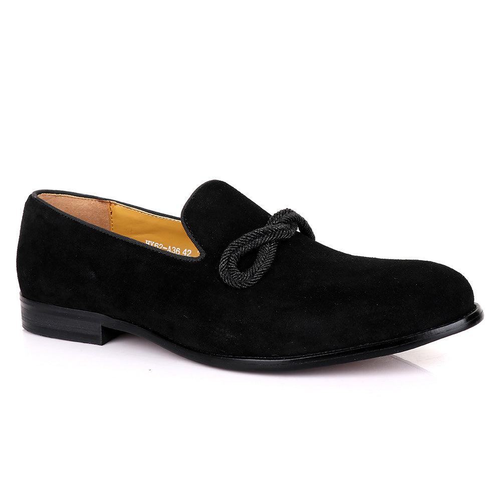 Terry Taylors Twist Black Suede Formal Shoe - Obeezi