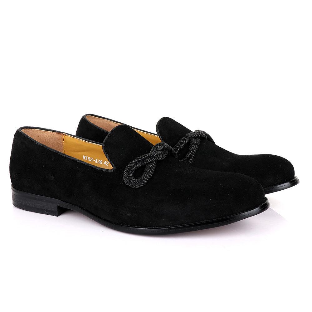 Terry Taylors Twist Black Suede Formal Shoe - Obeezi