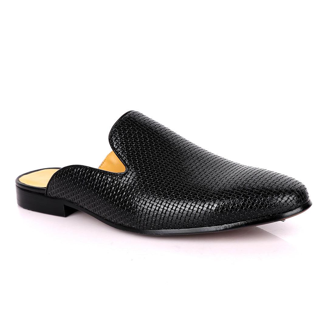 Terry Taylors Wet Mole Black Leather Half Shoe - Obeezi