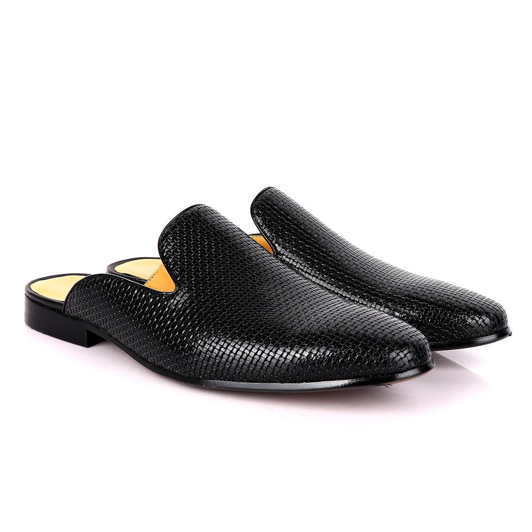 Terry Taylors Wet Mole Black Leather Half Shoe - Obeezi