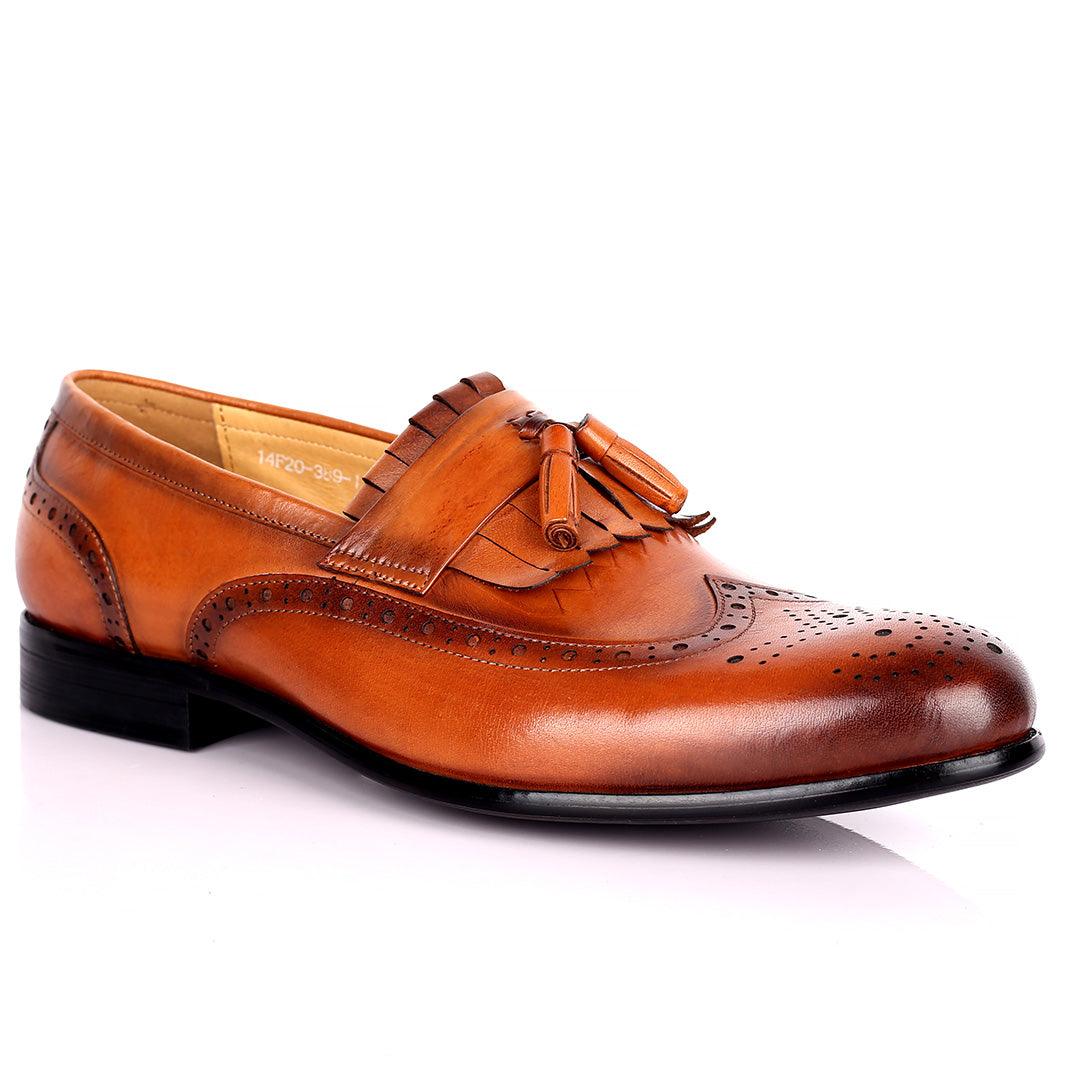 Tford Formal Comfort Brown Men's Fringe Shoes - Obeezi.com