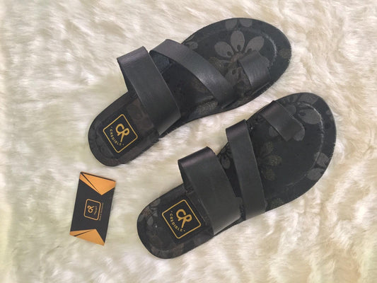 The Bolatito Credible Strapped Slippers Black - Obeezi