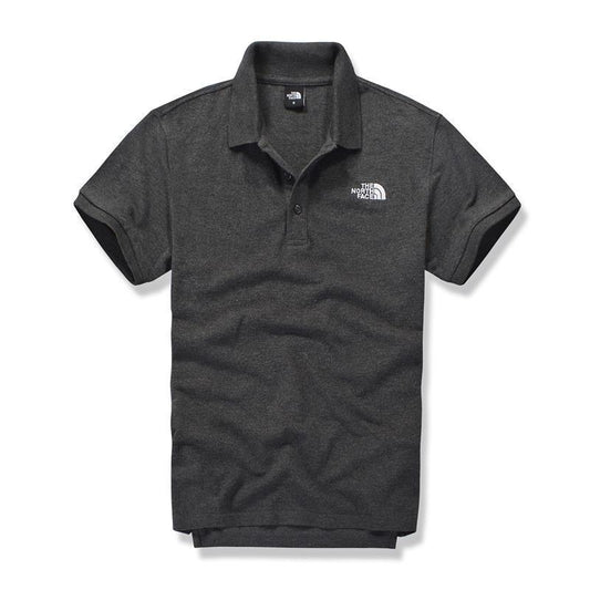 The North Face Plain Design with Crested Logo Short-Sleeve Polo-Grey - Obeezi
