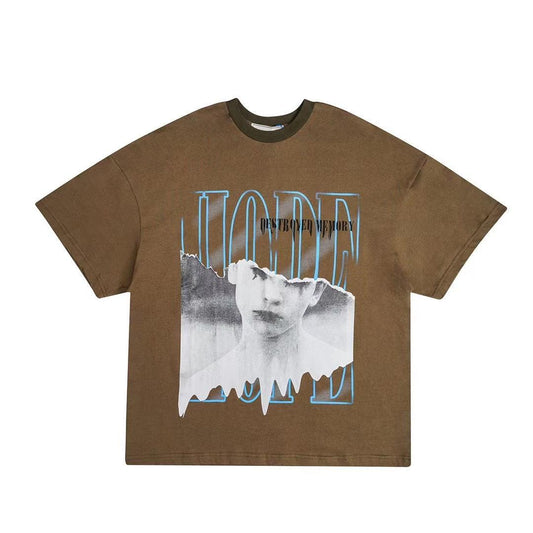 The Unavowed Destroyed Memory Over Size T-Shirt- Green - Obeezi.com