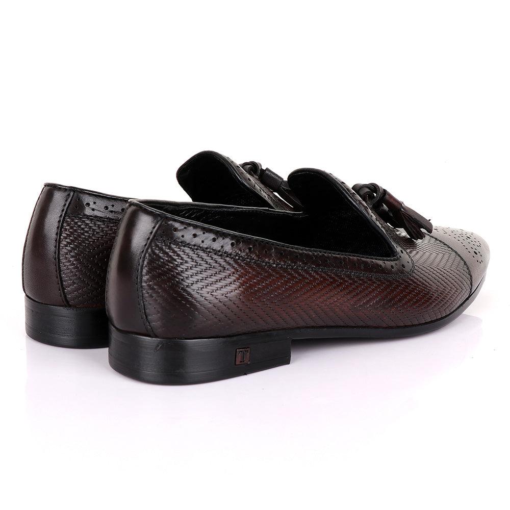 Thom Brown Coffee Tassel Leather Shoe - Obeezi