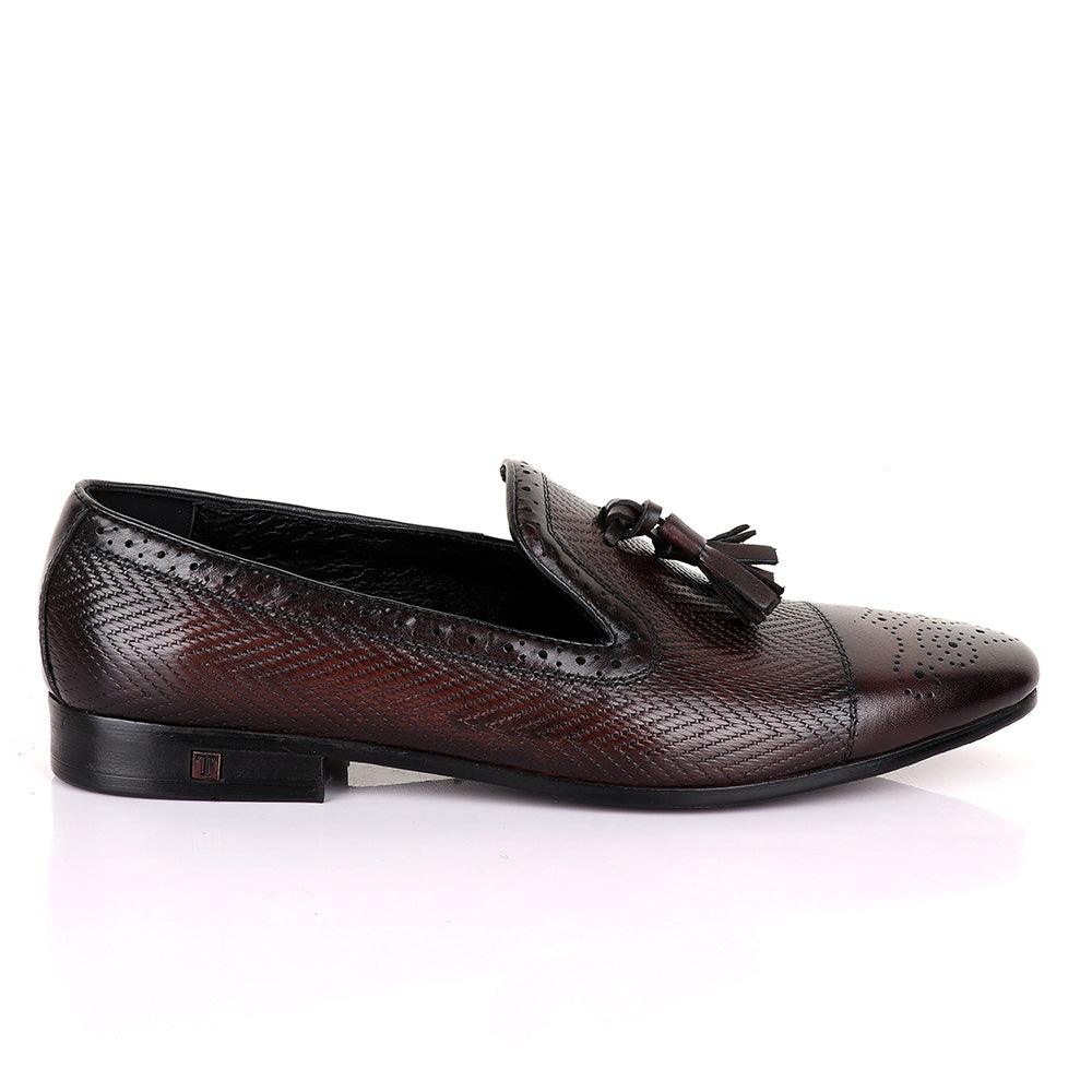 Thom Brown Coffee Tassel Leather Shoe - Obeezi