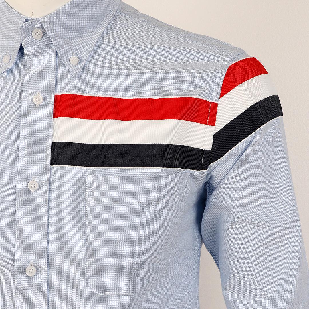 Thom Browne Classic 3 Body Stripe Oxford B.D Sky Blue Shirt - Obeezi