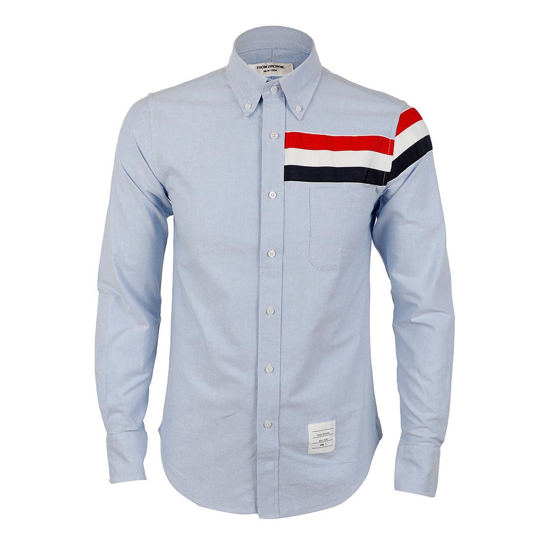 Thom Browne Classic 3 Body Stripe Oxford B.D Sky Blue Shirt - Obeezi