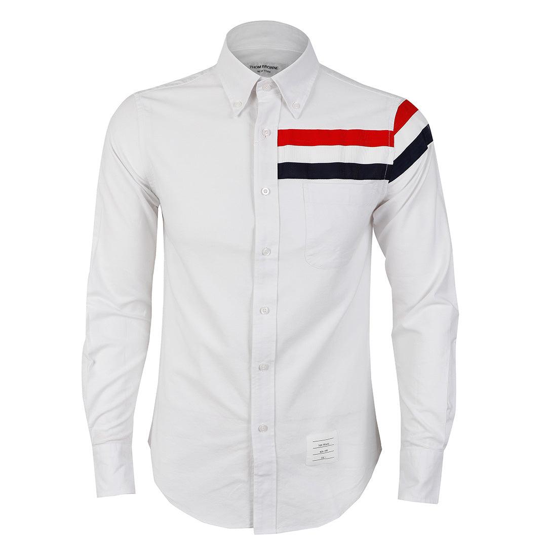 Thom Browne Classic 3 Body Stripe Oxford B.D White Shirt - Obeezi
