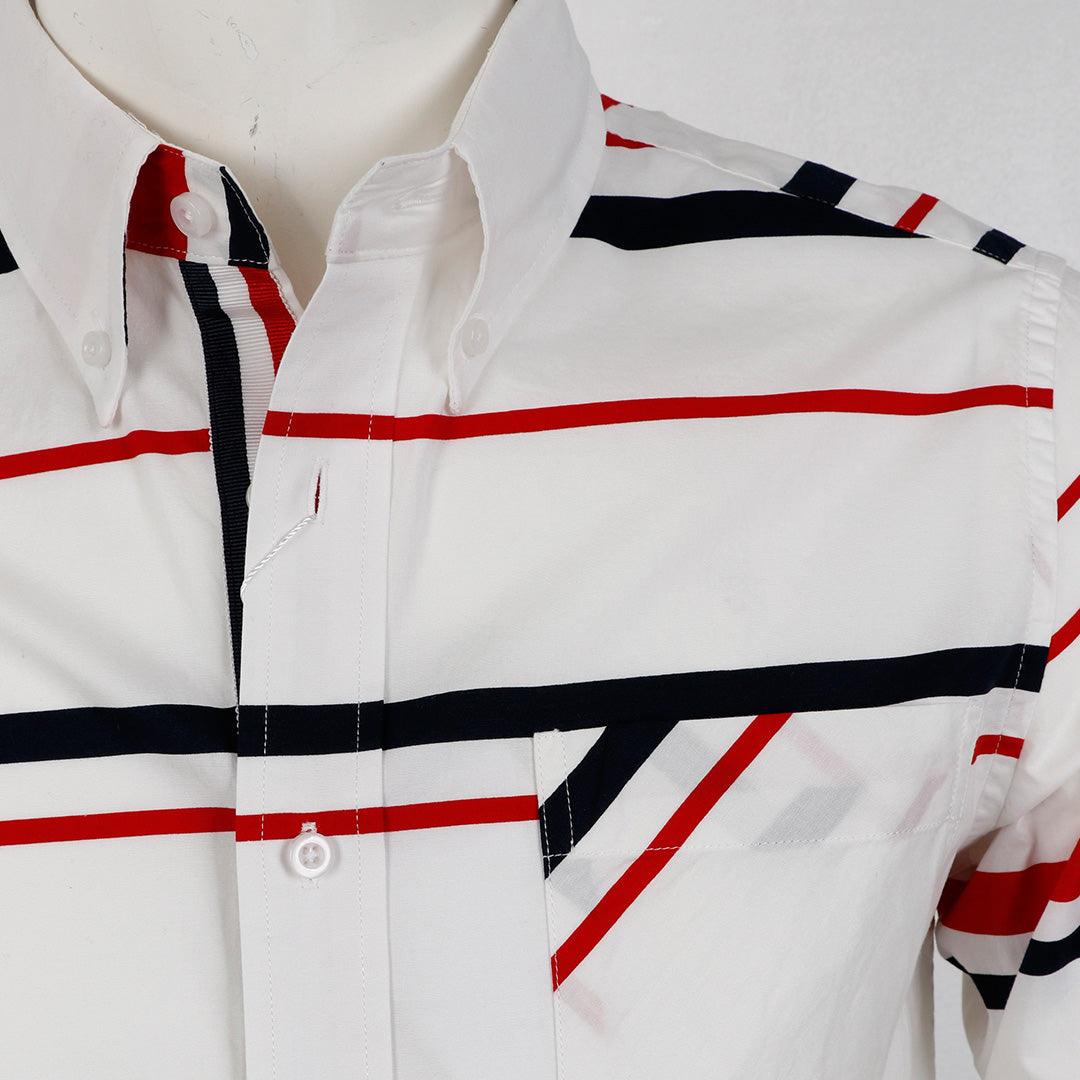 Thom Browne Classic Multi Body Stripe Oxford B.D Shirt - White - Obeezi