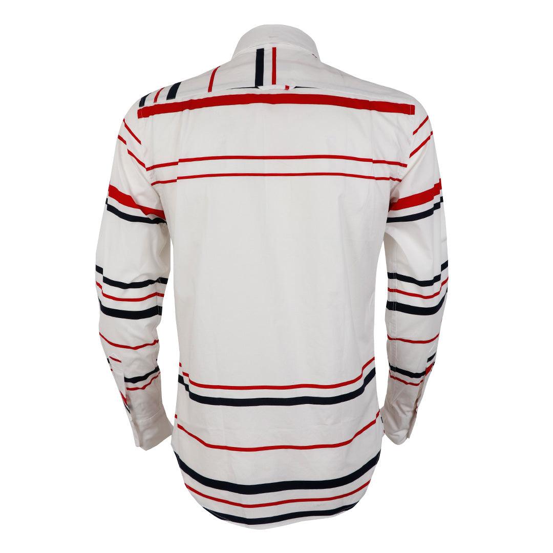 Thom Browne Classic Multi Body Stripe Oxford B.D Shirt - White - Obeezi