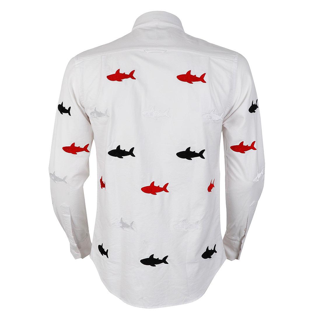 Thom Browne Classic Multiple Fish Oxford White Shirt - Obeezi