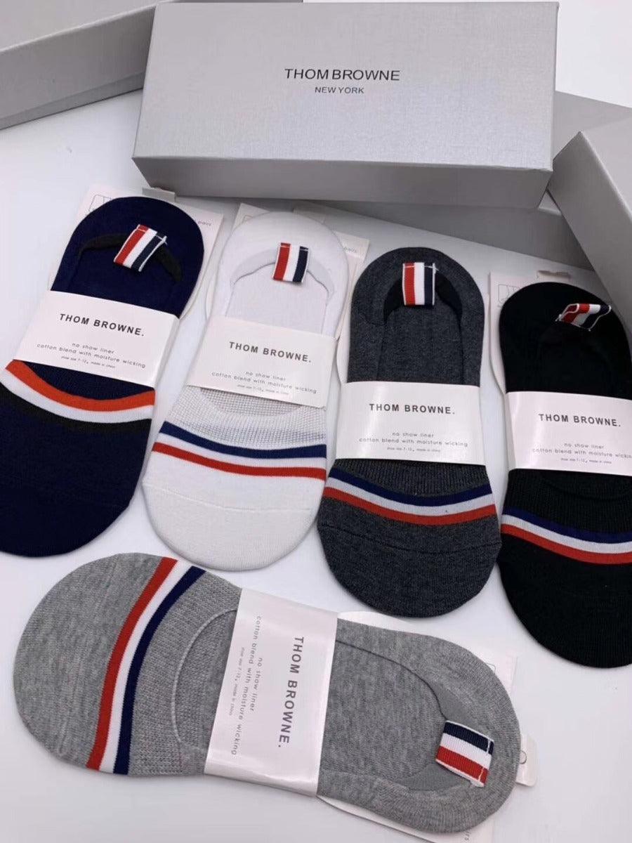Thom Browne foot cover 5 In 1 Black Grey White Navy Blue Ash socks - Obeezi.com