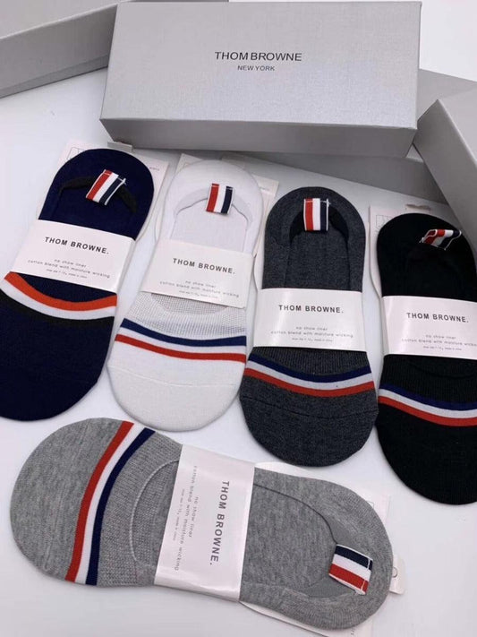 Thom Browne foot cover 5 In 1 Black Grey White Navy Blue Ash socks - Obeezi.com