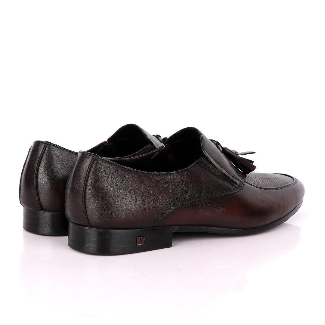 Thom Browne Front Pattern Coffee Leather Shoe - Obeezi